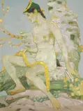 Fritz Erler, Allegorie des Frühlings, 1905, Öl und Tempera auf Leinwand