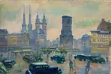 Conrad Felixmüller, Markt in Halle