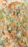 Bernard Schultze, Blumen-Getümmel, 1988, Aquarell und Farbkreiden auf Papier, mit Leinwand hinterlegt