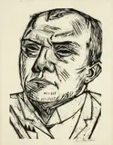 Max Beckmann, Selbstbildnis, 1922, Holzschnitt auf dünnem Japanbütten