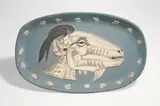 Tête de Chevre de profil by Pablo Picasso, 1952, Farbiger Keramikteller, sold Nov 2010
