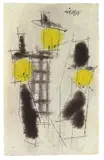 Ghosties by Lyonel Feininger, Gelbe Aquarellfarbe, Tuschpinsel und -feder auf Bütten, sold May 2008