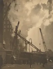 Drahomír Josef Růžička, Jeráby (Kräne in New York City), 1927, Vintage. Silbergelatineabzug