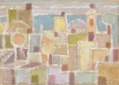 Eduard Bargheer, Südliche Stadt 2, Um 1973, Öl auf Rupfen