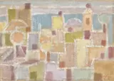 Eduard Bargheer, Südliche Stadt 2, Um 1973, Öl auf Rupfen