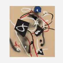 Untitled by Emerson Woelffer, 1989, oil pastel and collage on paper, sold Aug 2026