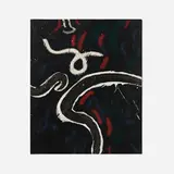 Emerson Woelffer, Poet Noir, 1975, oil and acrylic on canvas with paper collage