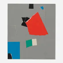 Emerson Woelffer, Homage á Moholy, 1982, paper collage on paper