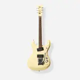 1965 The Ventures Model Reissue Solidbody Electric Guitar, 1979 by Mosrite of California, Bolt-on maple neck with matching headstock, white pickguard, Vibramute vibrato, sold Jun 2026