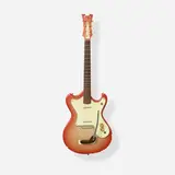 Singlecut Solidbody Electric Guitar, c. 1960 by Mosrite of California, Slab body, homemade vibrato with mistake plate, aluminum bar bridge, Guild knobs, Rickenbacker strap buttons, sold Jun 2026