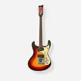 The Ventures Model Solidbody Electric Guitar, 1963 by Mosrite of California, Bound body, sidejack, polished Vibramute vibrato, wooden string guide, four spun knobs, sold Jun 2026