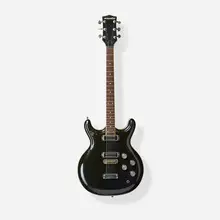 Acoustic by Mosrite, Black Widow Solidbody Electric Guitar, 1973, Made by Mosrite, double-bound foam and resin body, humbucking pickups, stop tailpiece