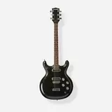 Acoustic by Mosrite, Black Widow Solidbody Electric Guitar, 1973, Made by Mosrite, double-bound foam and resin body, humbucking pickups, stop tailpiece