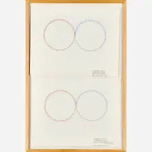 2 Number Circles Interlocking Zero by Mel Bochner, sold Nov 2016