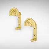 Coat hooks model SE 314, pair by Ettore Sottsass, 1985, polished brass, sold Jul 2026
