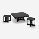 Richard Meier, Coffee table and low stools model 820Y, pair