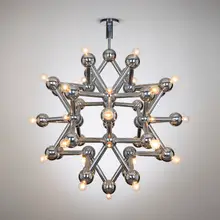 J.T. Kalmar, Molecular chandelier, c. 1976, chrome-plated steel and brass