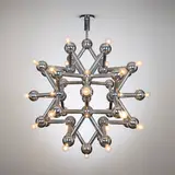 J.T. Kalmar, Molecular chandelier, c. 1976, chrome-plated steel and brass