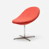 Verner Panton, Rare chair, 1959, upholstery, stainless steel, chrome-plated steel, plastic