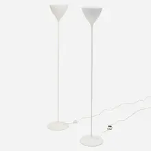 Ernst Luthiger, Floor lamps, pair, c. 1965, enameled steel and aluminum