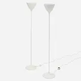 Ernst Luthiger, Floor lamps, pair, c. 1965, enameled steel and aluminum