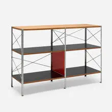 Charles and Ray Eames, ESU 200-N, 1950, birch plywood, zinc-plated steel, lacquered Masonite, lacquered birch