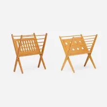 Cees Braakman, Magazine racks, set of two, c. 1955, beech, beech plywood
