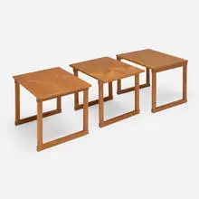Nesting tables model 133, set of three by Kai Kristiansen, c. 1960, teak, sold Jul 2026