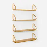Alvar Aalto, Wall-mounted shelves model 112B, set of four, laminated birch