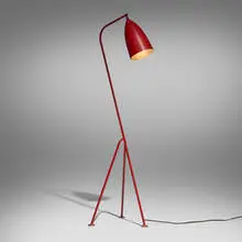 Greta Magnusson Grossman, Grasshopper floor lamp, enameled steel and aluminum, brass