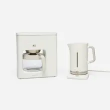Jasper Morrison, Coffee maker and tea kettle, 2004, plastic, glass, stainless steel
