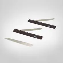 Danese, Bookmarks model 7001A, pair and letter opener, 1962, 1987, stainless steel, brass