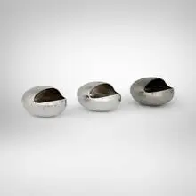 Hans Bunde, Ashtrays, set of three, sterling silver, steel