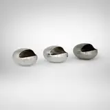 Hans Bunde, Ashtrays, set of three, sterling silver, steel