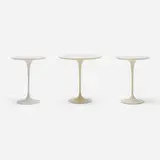 Eero Saarinen, Tulip occasional tables model 161F, set of three, laminate over wood, enameled aluminum and steel