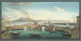 Neapolitan School, Veduta del Ponte Nuovo e Immacolatella a Napoli; Veduta del Palazzo dei Regi Studi a Napoli, a pair