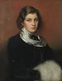 Charles Buchel, Portrait of a lady in a fur muff, oil on canvas