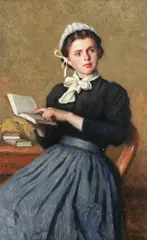 Jacques-Eugène Feyen, La lecture interrompue, oil on board