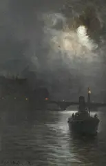 'Near Blackfriars' by George Hyde Pownall, oil on board, sold Mar 2019