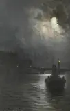 George Hyde Pownall, 'Near Blackfriars', oil on board