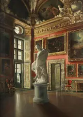 Silvio Zocchi, The interior of the Pitti Palace, Florence, oil on canvas
