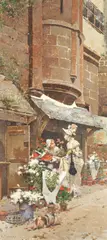 Édouard Toudouze, In full bloom, oil on panel