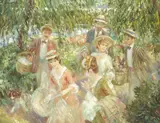 John Strevens, 'The Picnic' and 'Aux jardins du chateaux', oil on canvas
