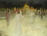 John Ralph, The garden party, oil on canvas