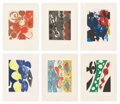 Ernst Wilhelm Nay, Sechs Aquatinten, 1965, Original-Leinenmappe mit 6 Farbaquatinten auf Arches-Velin und einem Titelblatt