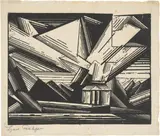 Lyonel Feininger, Villa am Strande, 4, 1920, Holzschnitt auf Japan