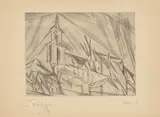 Lyonel Feininger, Teltow, 1, 1914, Zinkätzung auf imitiertem cremefarbenem Bütten