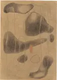 Willi Baumeister, Formen schwebend, 1938, Bleistift und Farbstift auf Papier (aus einem Skizzenbuch)