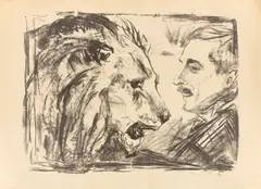 Edvard Munch, Der Löwenbändiger, 1916, Lithografie auf festem Japan