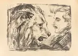 Edvard Munch, Der Löwenbändiger, 1916, Lithografie auf festem Japan